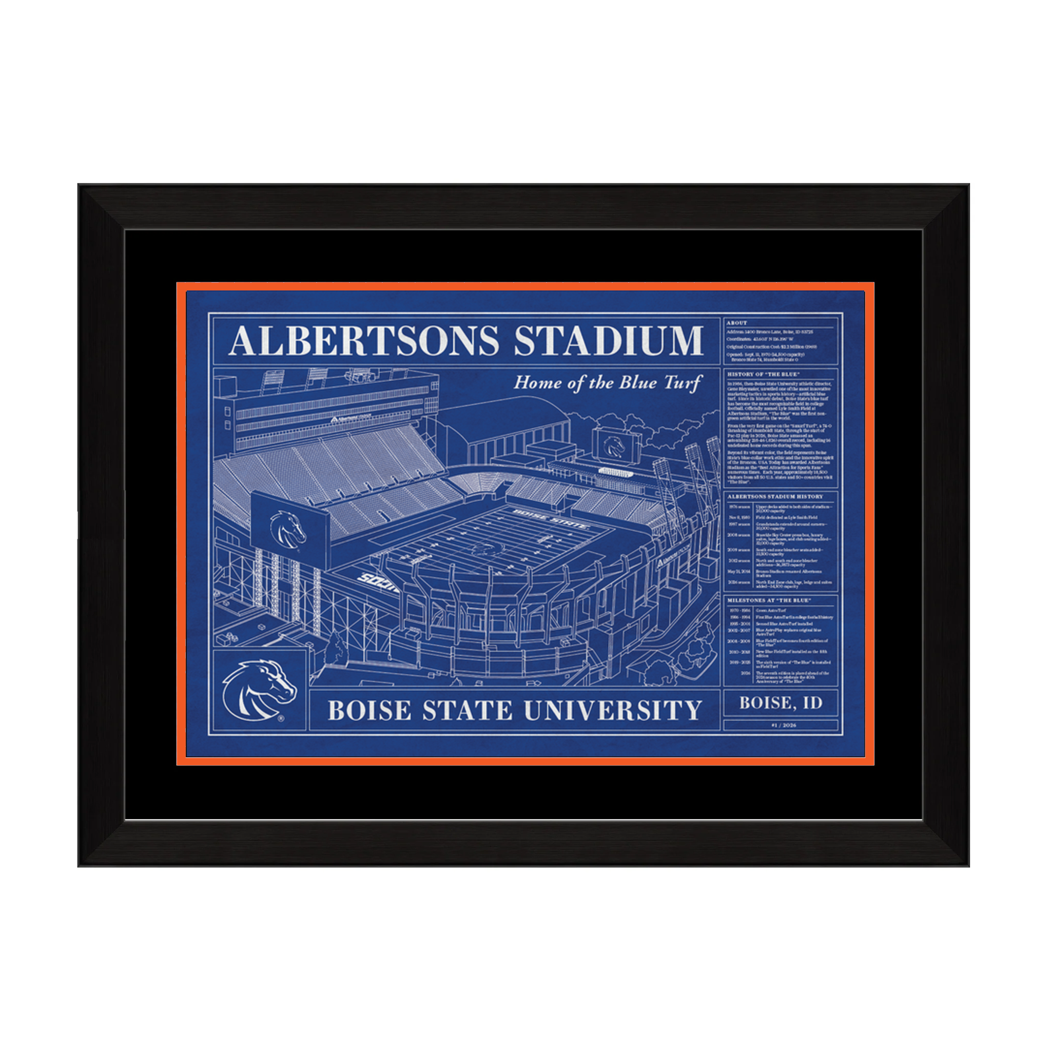 Auction Item: #1 Limited Edition "Home of the Blue Turf" Framed Print