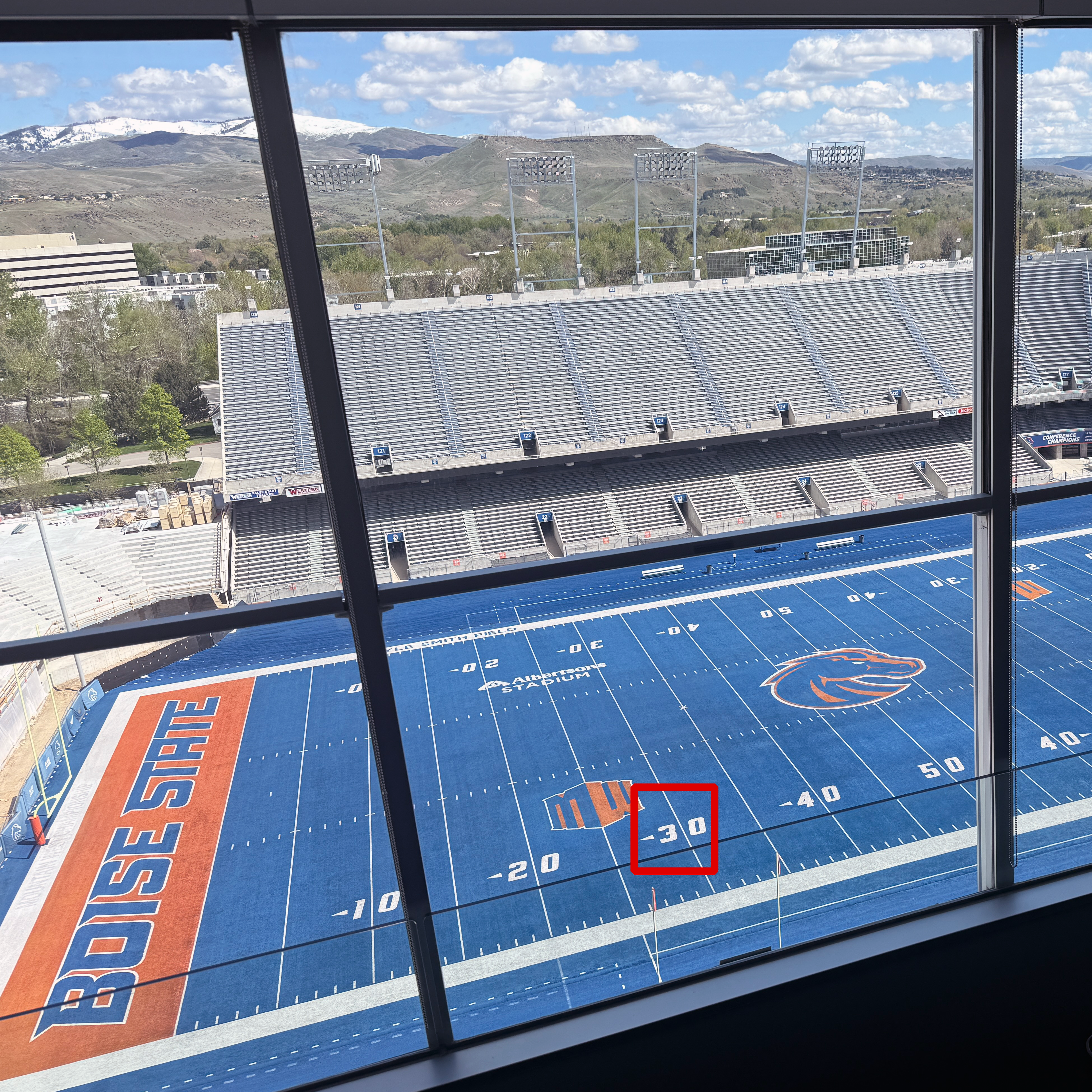 The Boise State Blue Turf 30-Yard Line