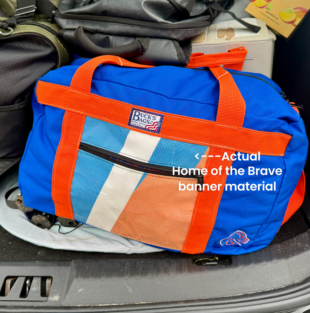 Boise State Duffel Bag Made From Official Stadium Banner