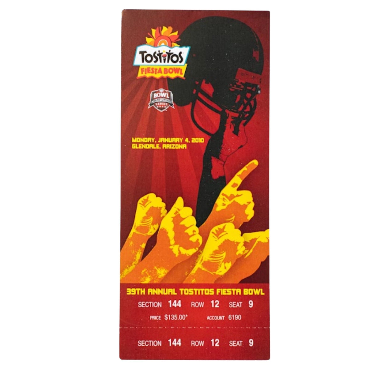 Authentic 2010 Fiesta Bowl Game Tickets