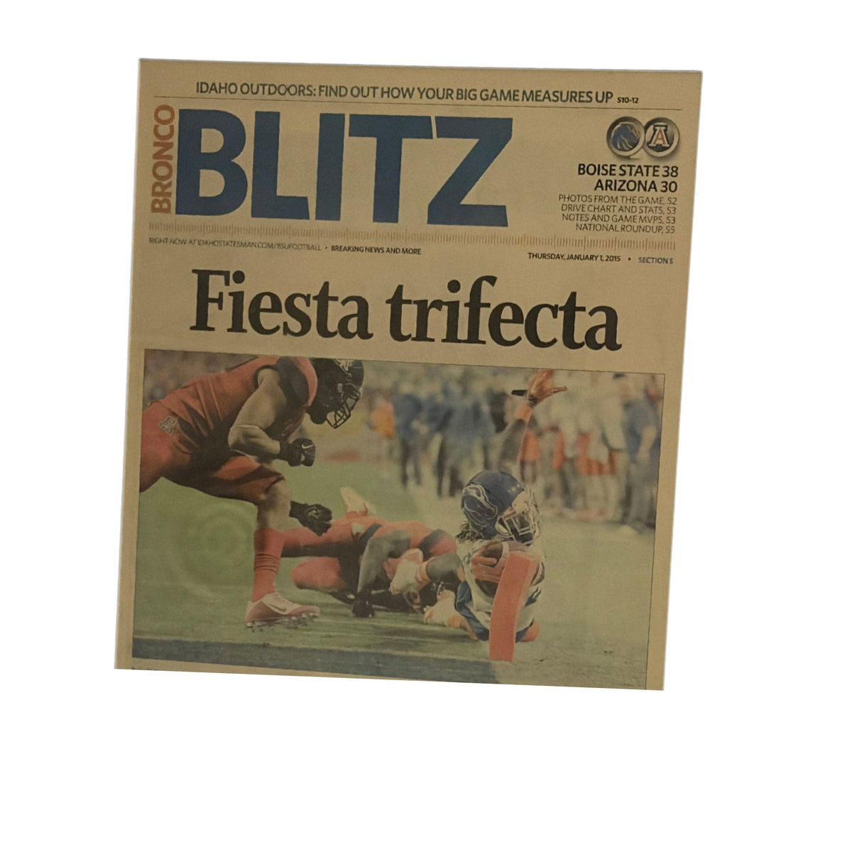 Boise State Idaho Statesman “Fiesta Trifecta” Framed Newspaper