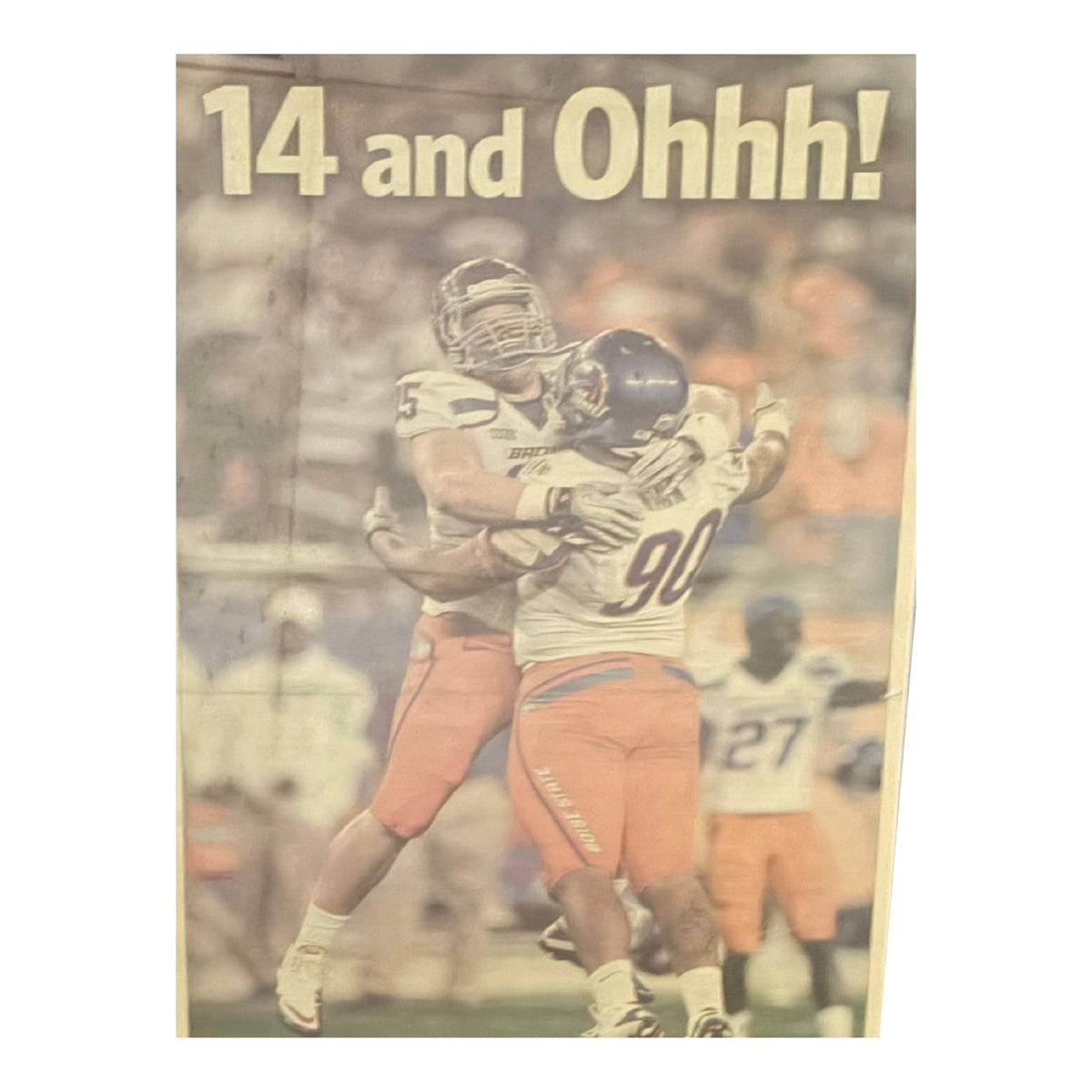 Boise State “14 and Ohhh!” 2010 Fiesta Bowl Framed Newspaper Cover Page