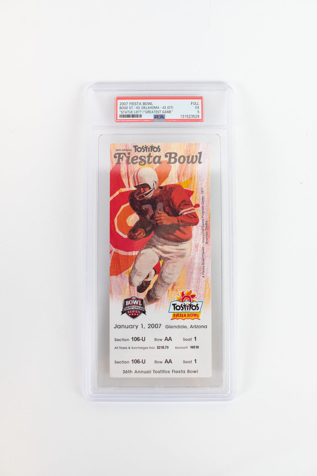 2007 Fiesta Bowl Ticket - PSA Grade 5