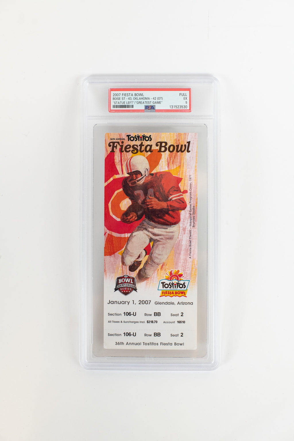 2007 Fiesta Bowl Ticket - PSA Grade 5