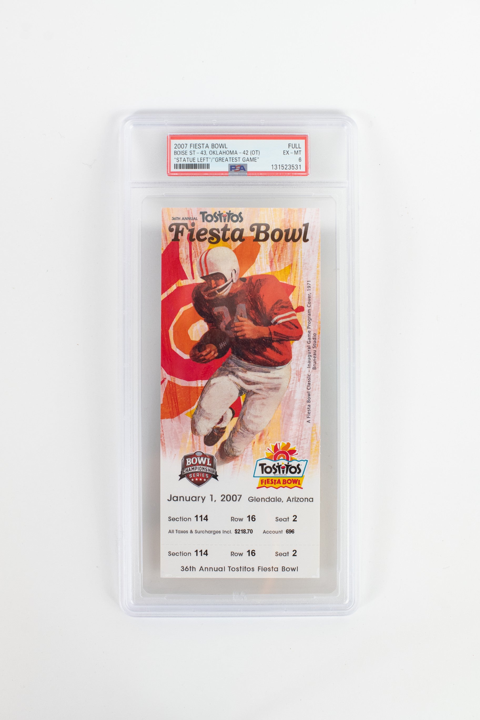 2007 Fiesta Bowl Ticket - PSA Grade 6