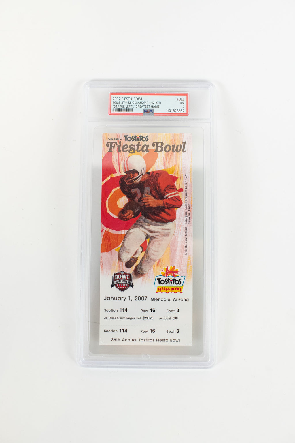 2007 Fiesta Bowl Ticket - PSA Grade 7