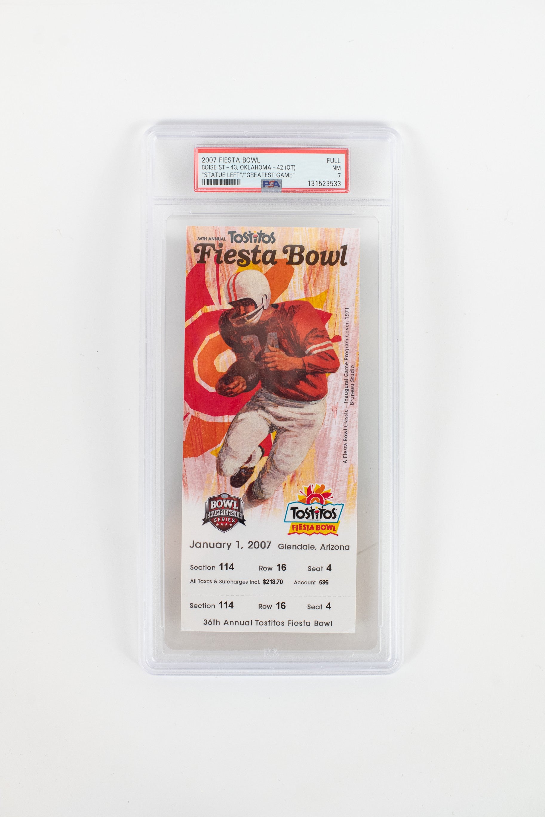 2007 Fiesta Bowl Ticket - PSA Grade 7